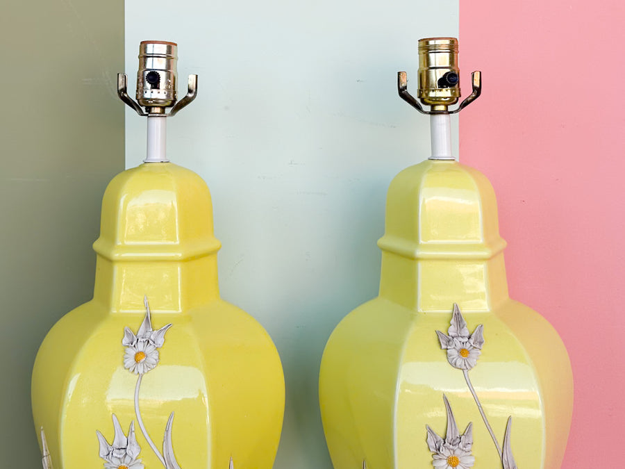 Pair of Yellow Daisy Icing Lamps