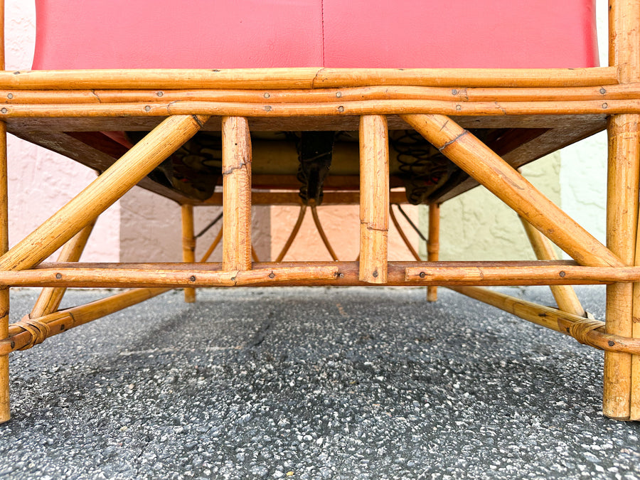 Pair of 1940s Heywood Wakefield Rattan Lounge Chairs