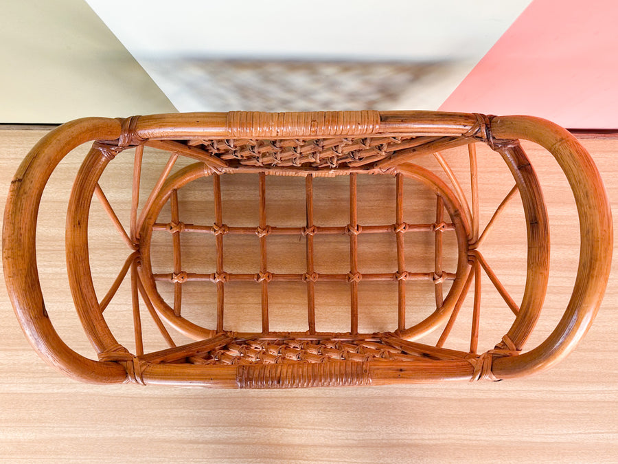 Old Florida Rattan Magazine Rack