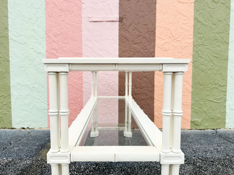 Tri Leg Faux Bamboo Console
