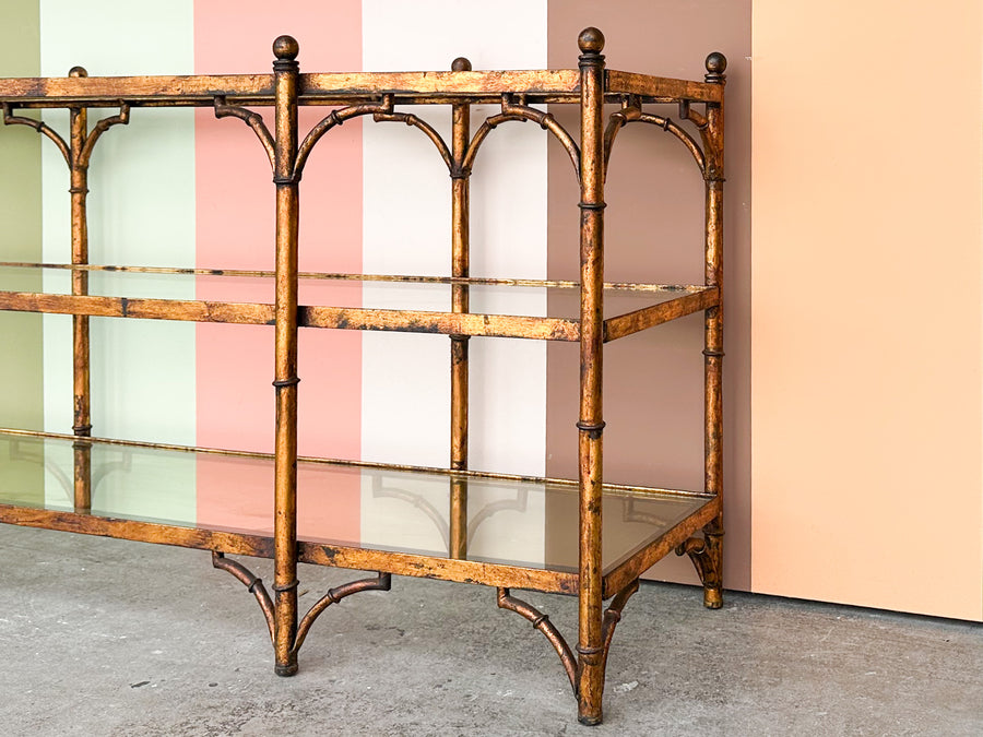 Regency Style Faux Bamboo Metal Console