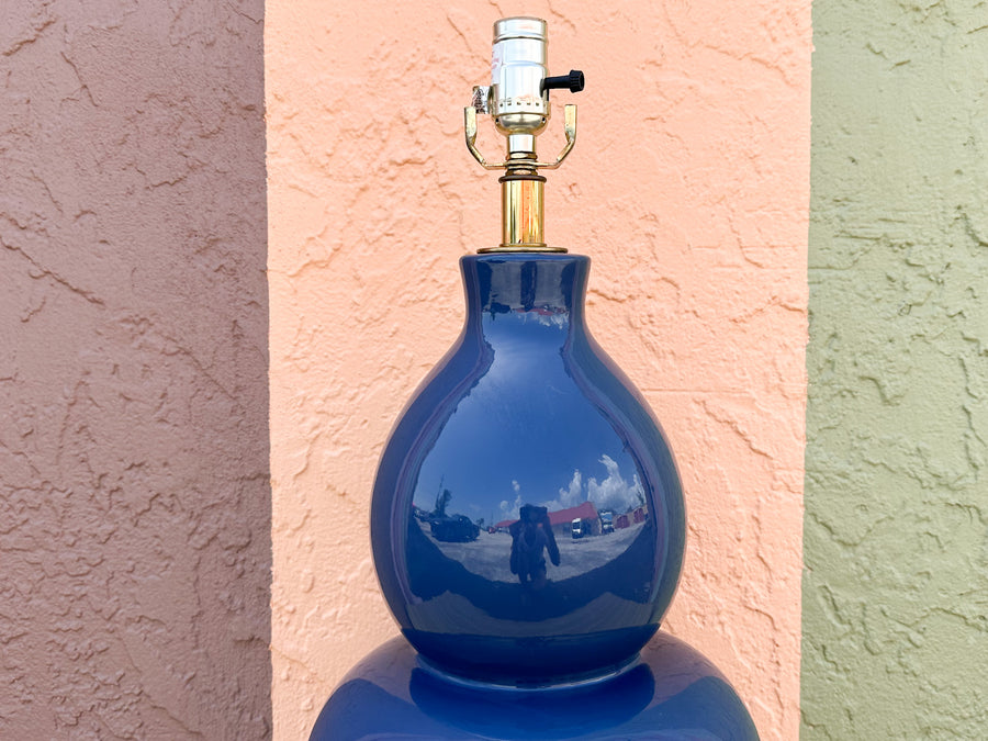 Navy and Lucite Lamp