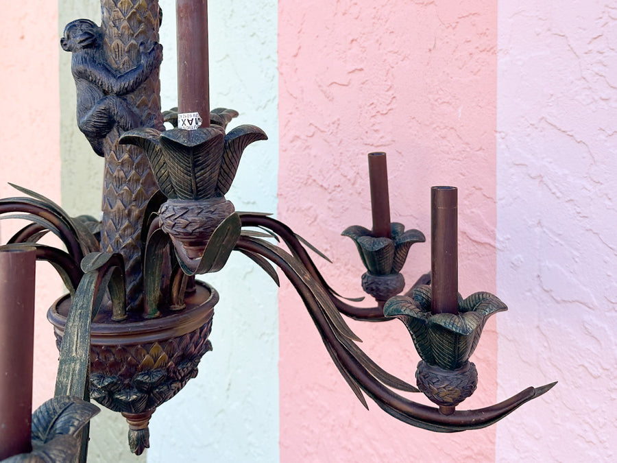 Whimsical Monkey Tole Chandelier