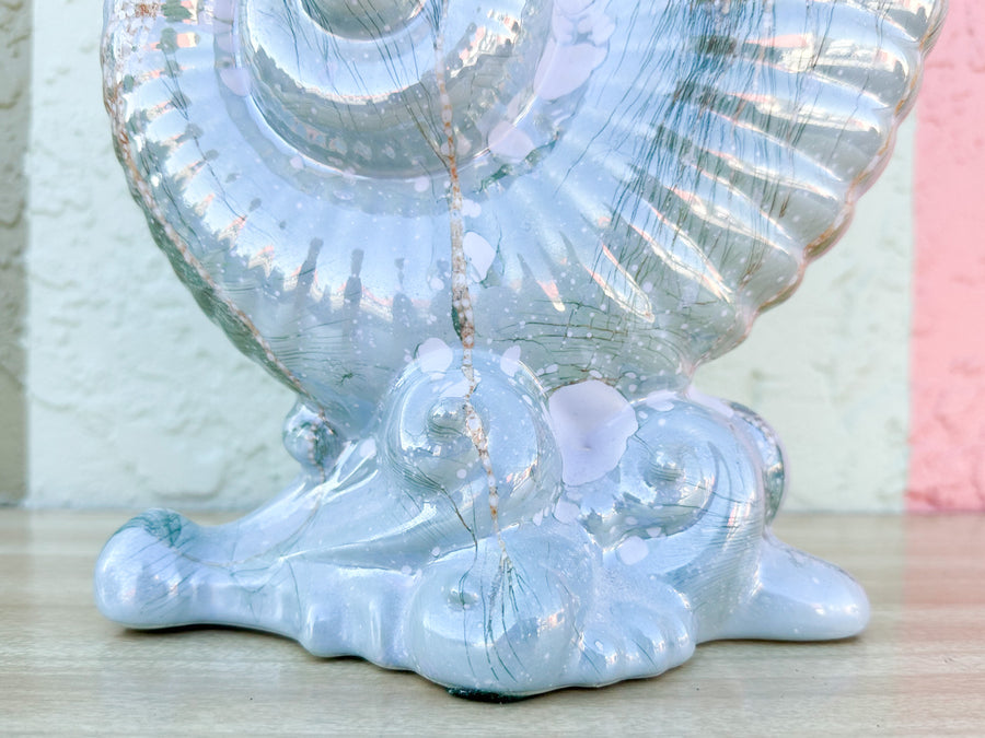 Pair of Seafoam Haeger Shell Vases