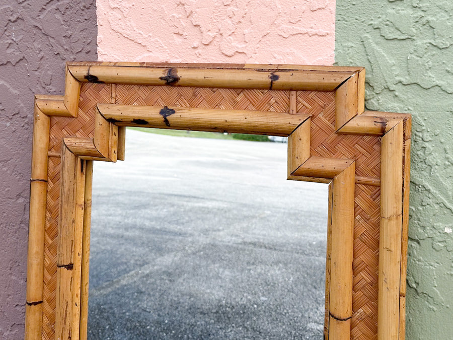 Old Florida Rattan Mirror