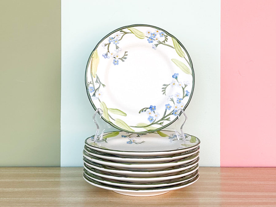 Set of Eight Franciscan Forget Me Not Salad Plates
