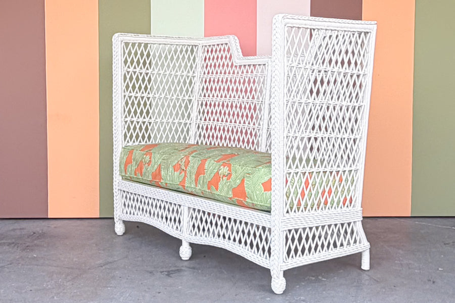 High Back Braided Rattan and Wicker Sette
