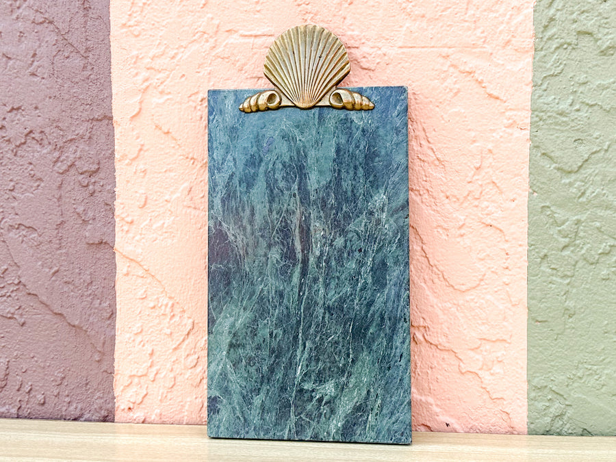 Brass Shell and Marble Cheese Board
