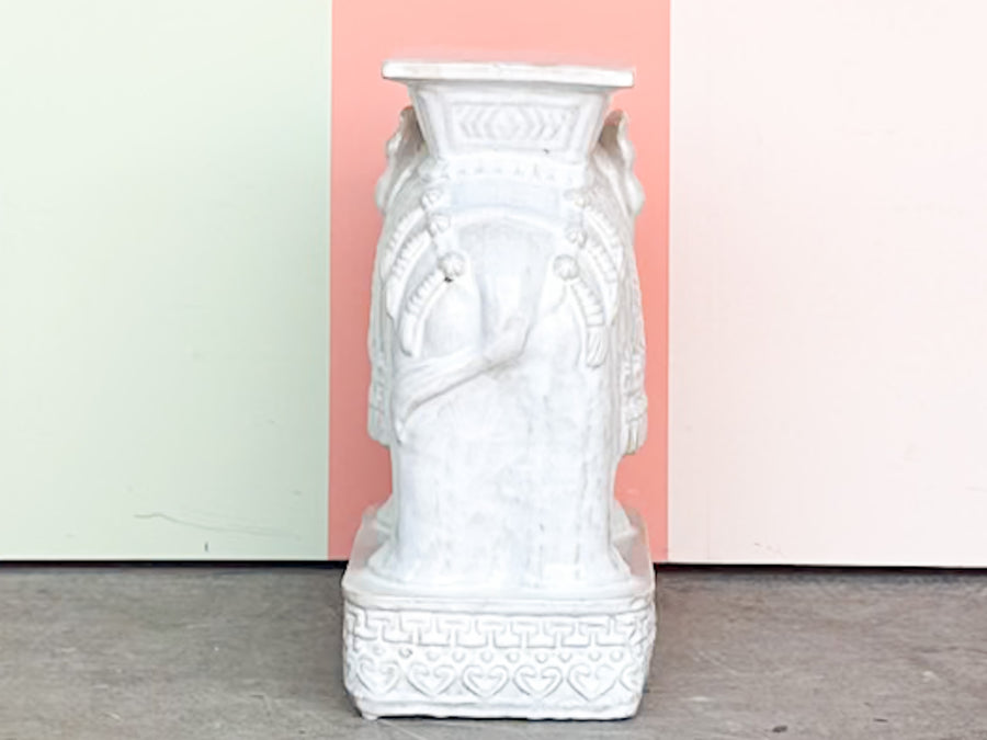 Terracotta White Elephant Garden Seat
