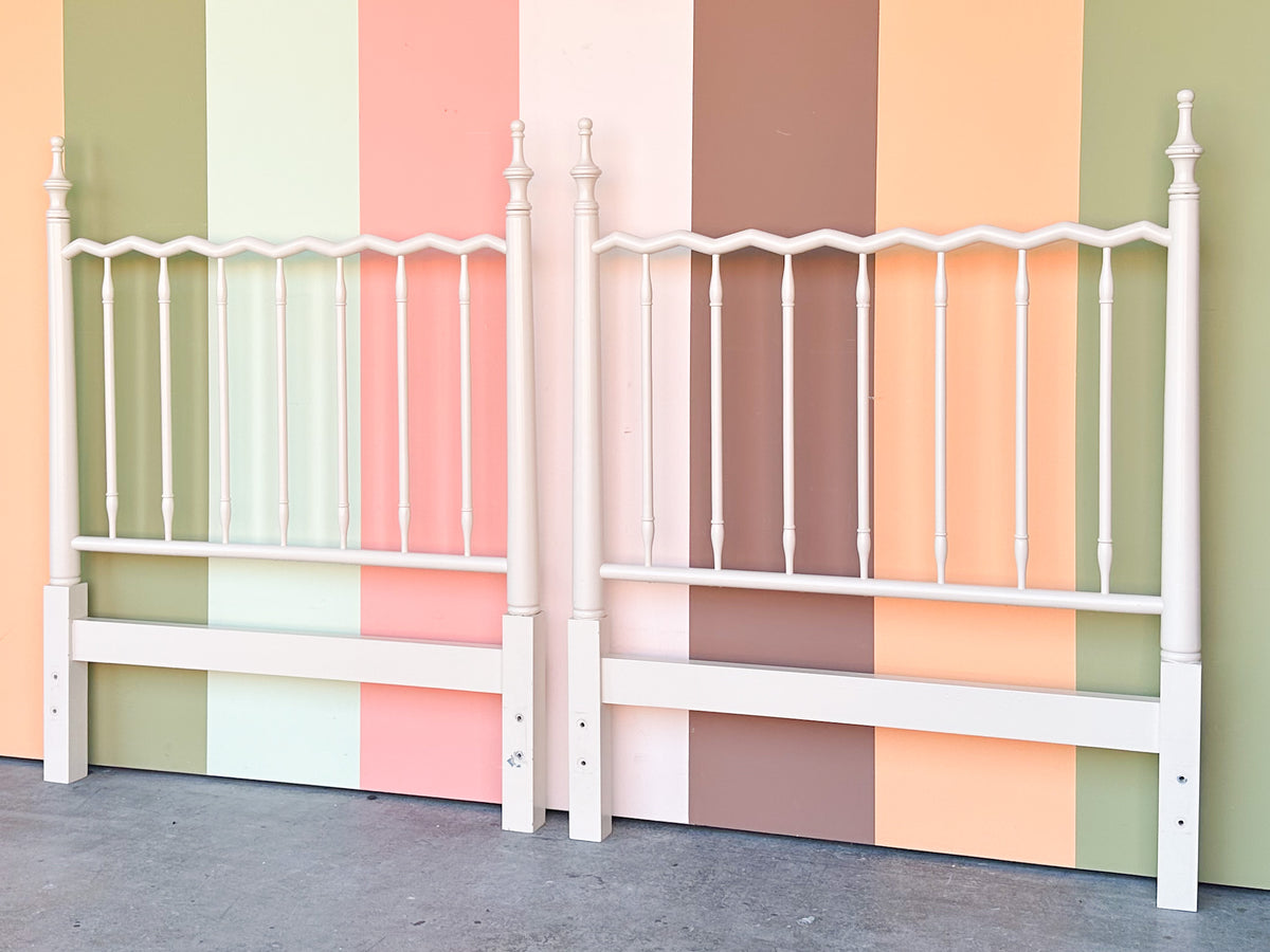 Pair of Whimsical Wood Twin Headboards