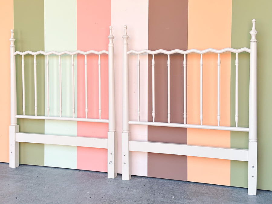Pair of Whimsical Wood Twin Headboards
