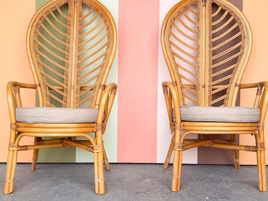 Pair of Palm Frond Accent Chairs