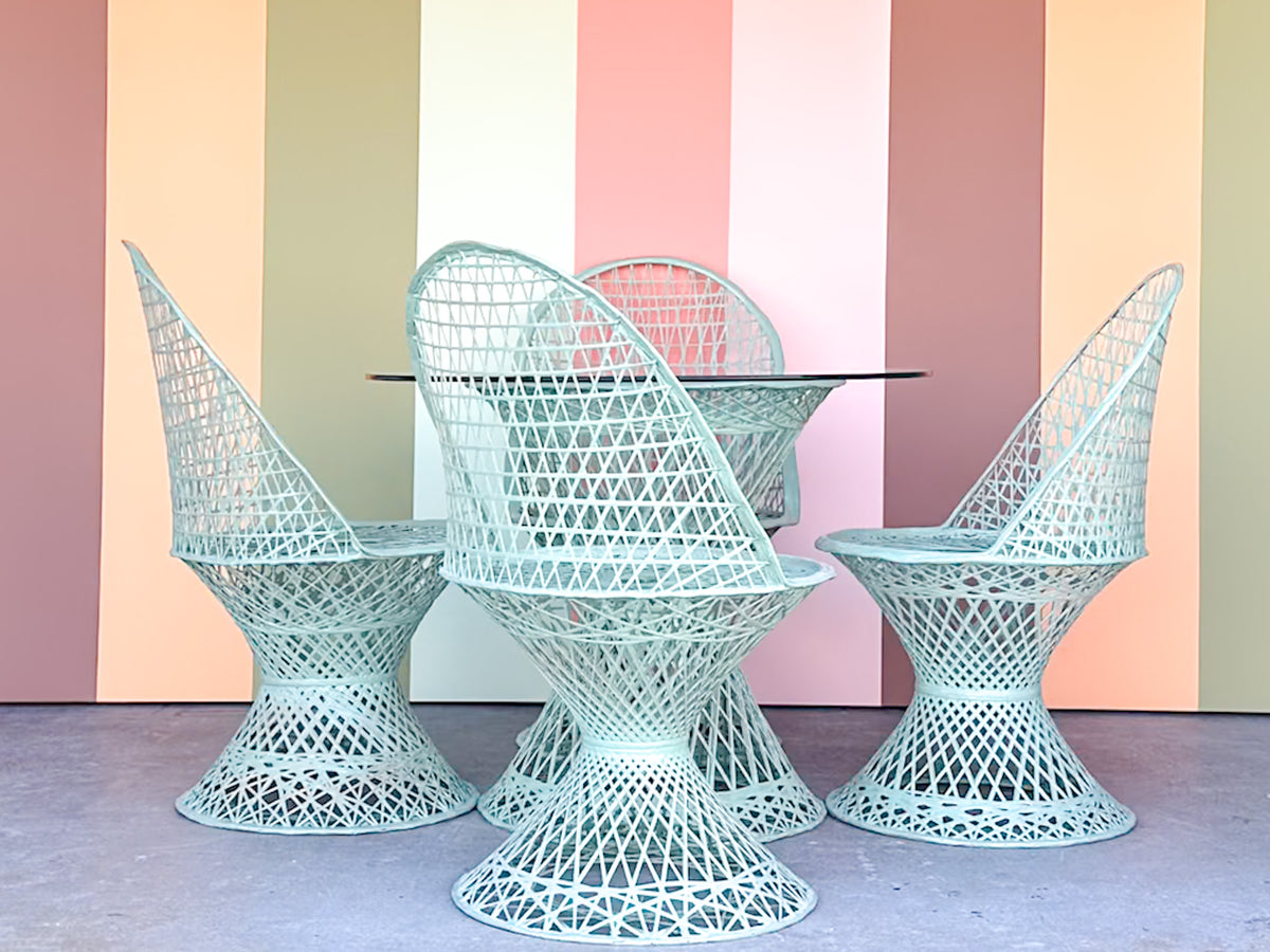 Seafoam Webspun Outdoor Dining Set