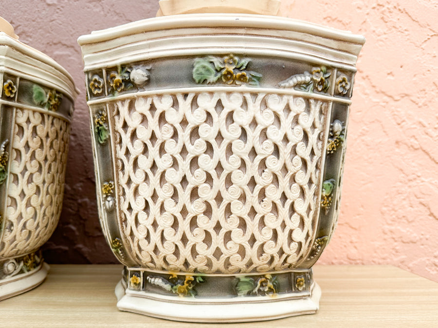 Pair of Dorothy Draper Inspired Resin Lamps