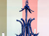 Navy Faux Bamboo Chandelier