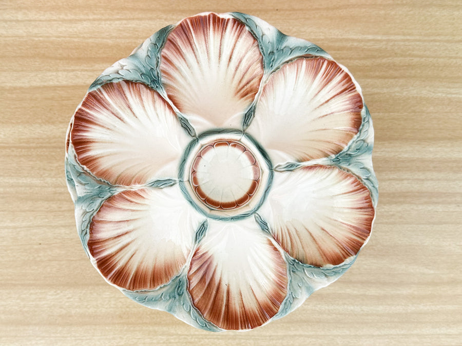 Set of Six Digoin Oyster Plates