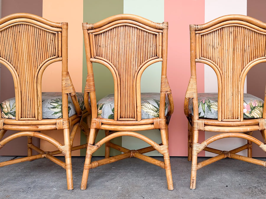 Set of Four Island Style Rattan Dining Chairs
