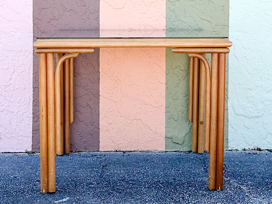 Lattice Rattan Game Table and Chairs