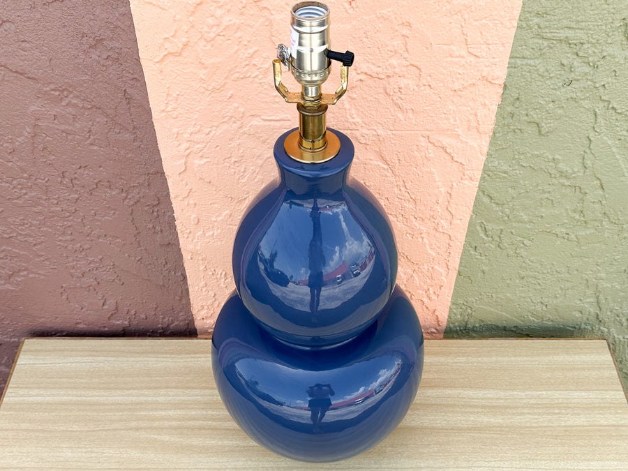 Navy and Lucite Lamp