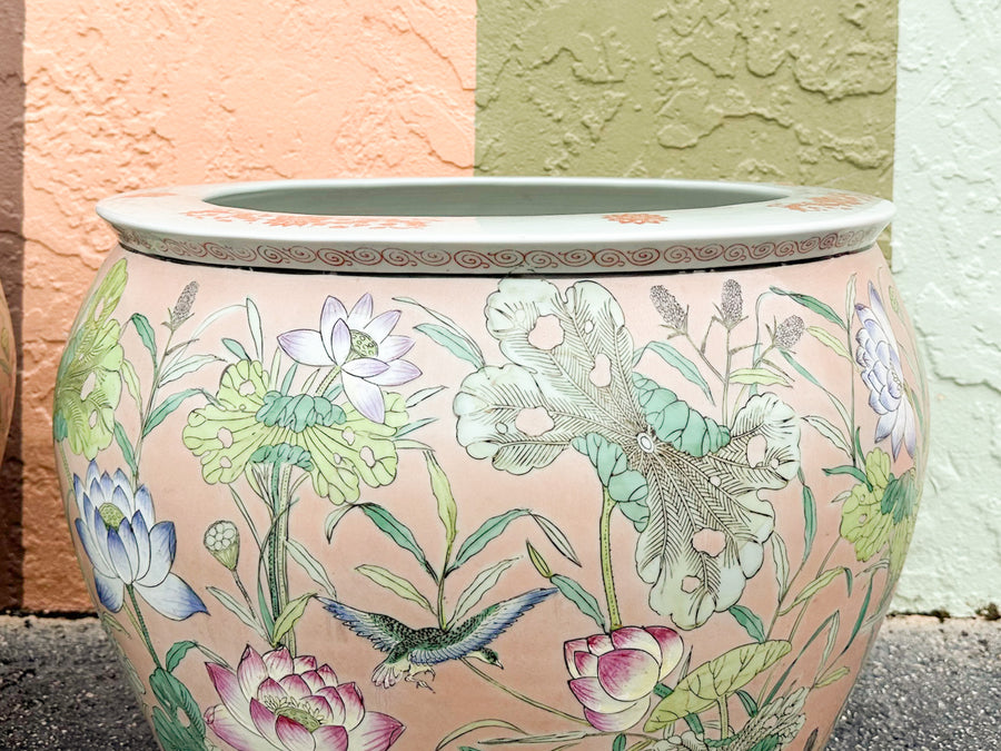Pair of Large Lotus Cachepots