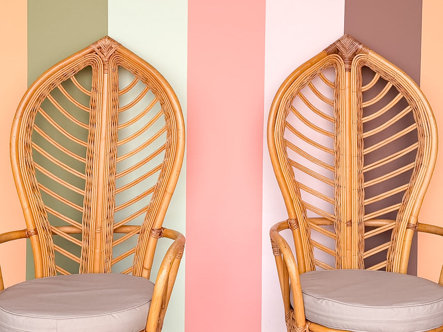 Pair of Palm Frond Accent Chairs