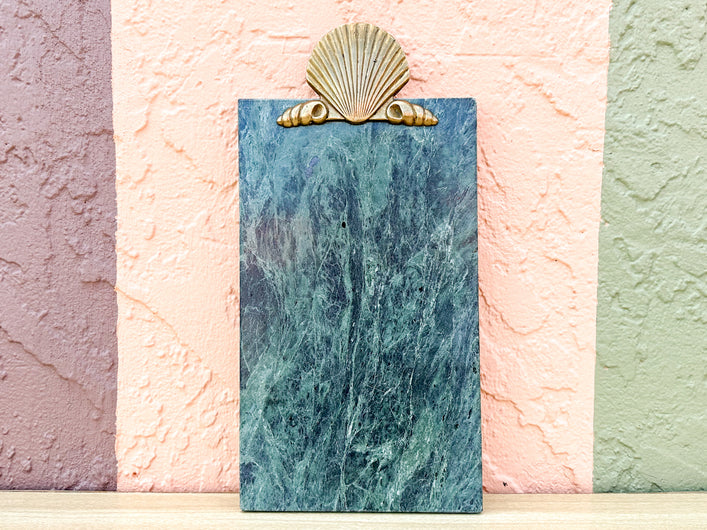 Brass Shell and Marble Cheese Board