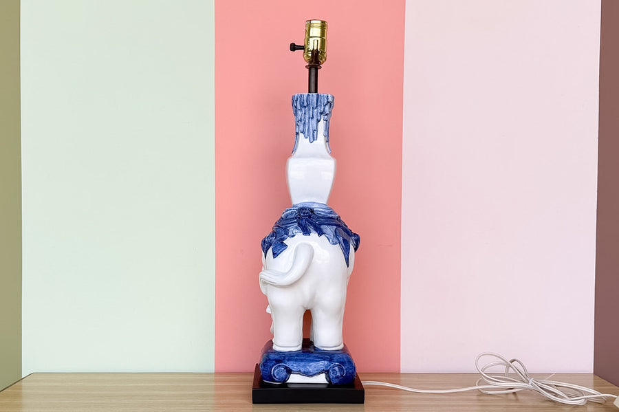 Blue and White Elephant Lamp