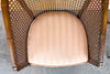 Pair of Handsome Faux Bamboo Cane Barrel Chairs