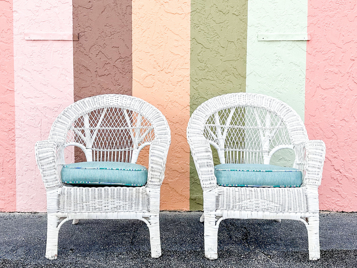 Pair of Wicker Chic Lounge Chairs