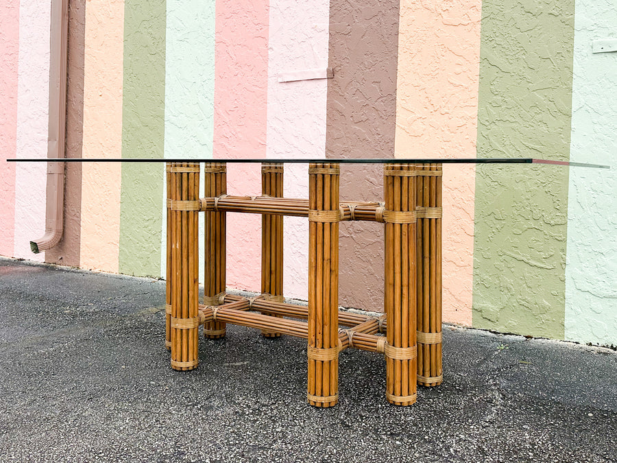 McGuire Style Rattan Dining Table