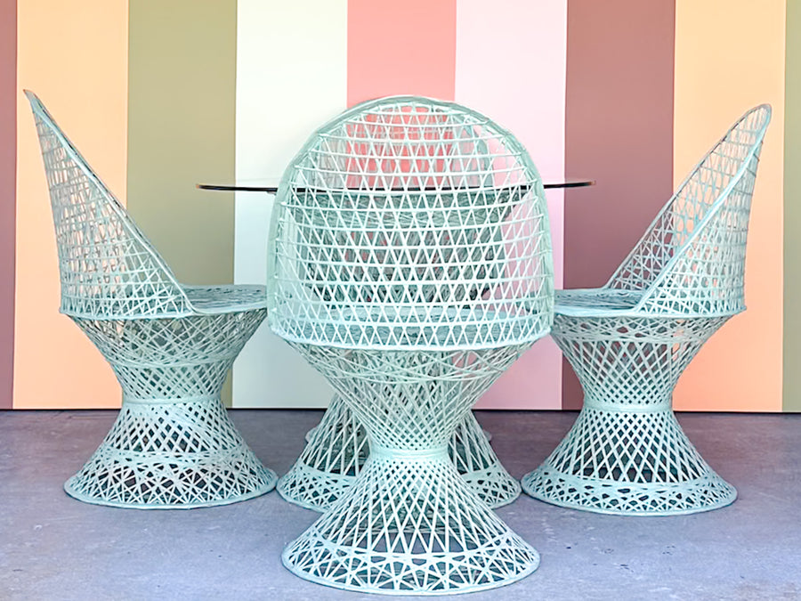 Seafoam Webspun Outdoor Dining Set