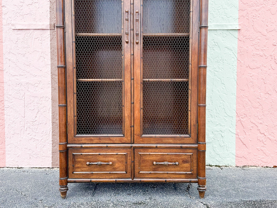 Handsome Faux Bamboo Cabinet