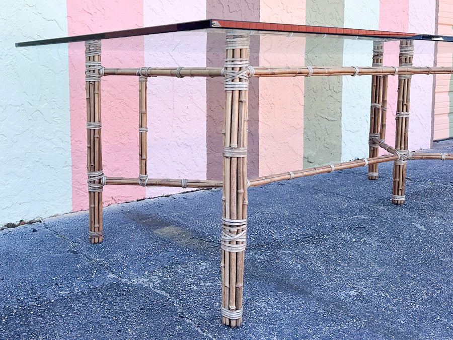 McGuire Style Rattan Dining Table