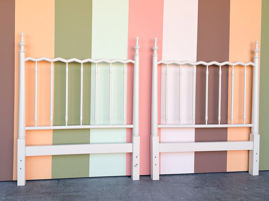 Pair of Whimsical Wood Twin Headboards