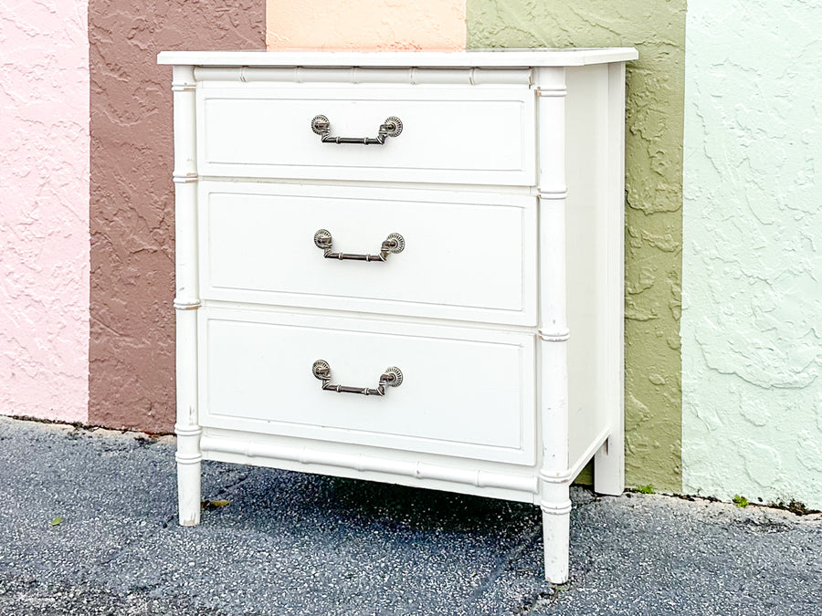 Oversized Faux Bamboo Nightstand