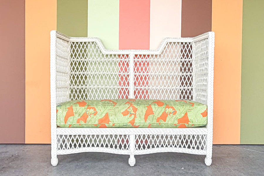 High Back Braided Rattan and Wicker Sette