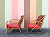Pair of 1940s Heywood Wakefield Rattan Lounge Chairs
