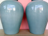Pair of Large Ocean Blue Crackle Lamps