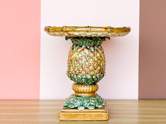 Majolica Pineapple Pedestal