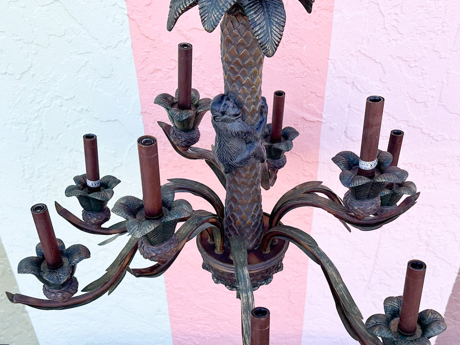 Whimsical Monkey Tole Chandelier