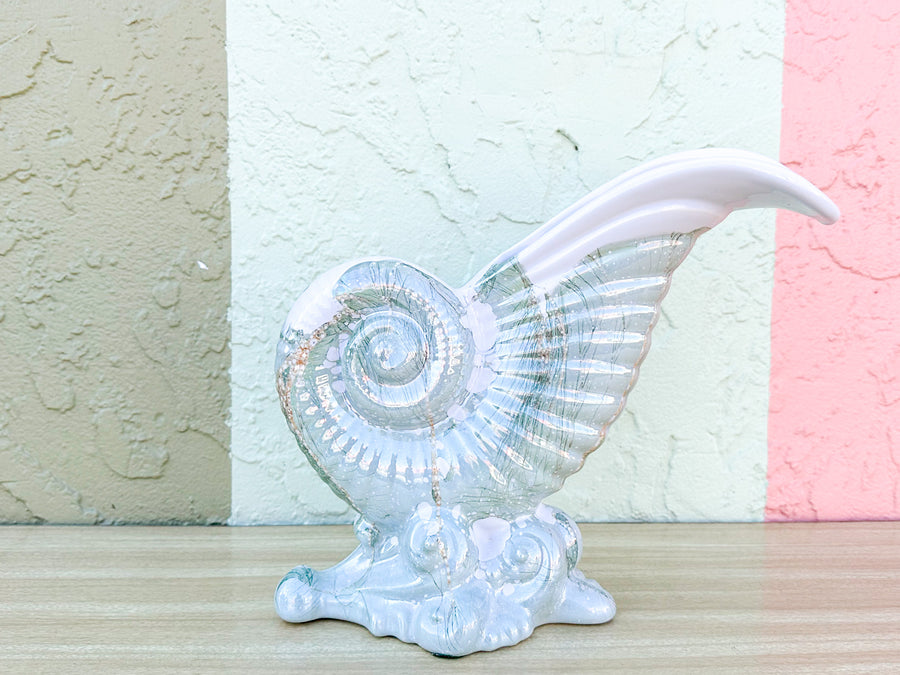 Pair of Seafoam Haeger Shell Vases