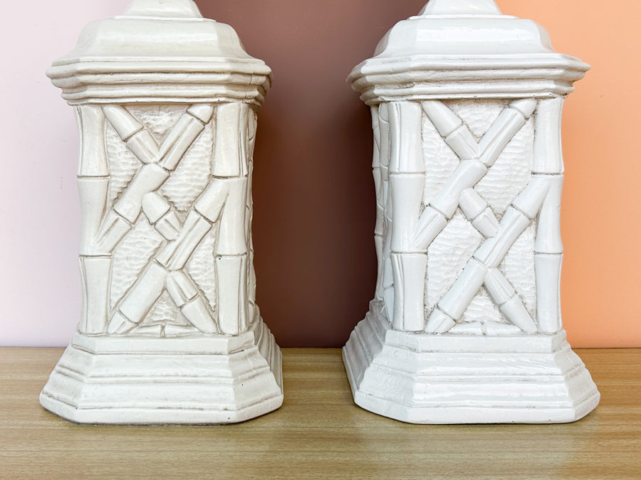 Pair of Faux Bamboo Lamps