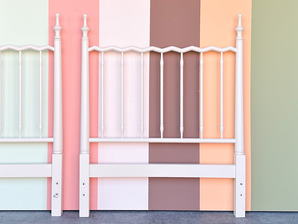 Pair of Whimsical Wood Twin Headboards