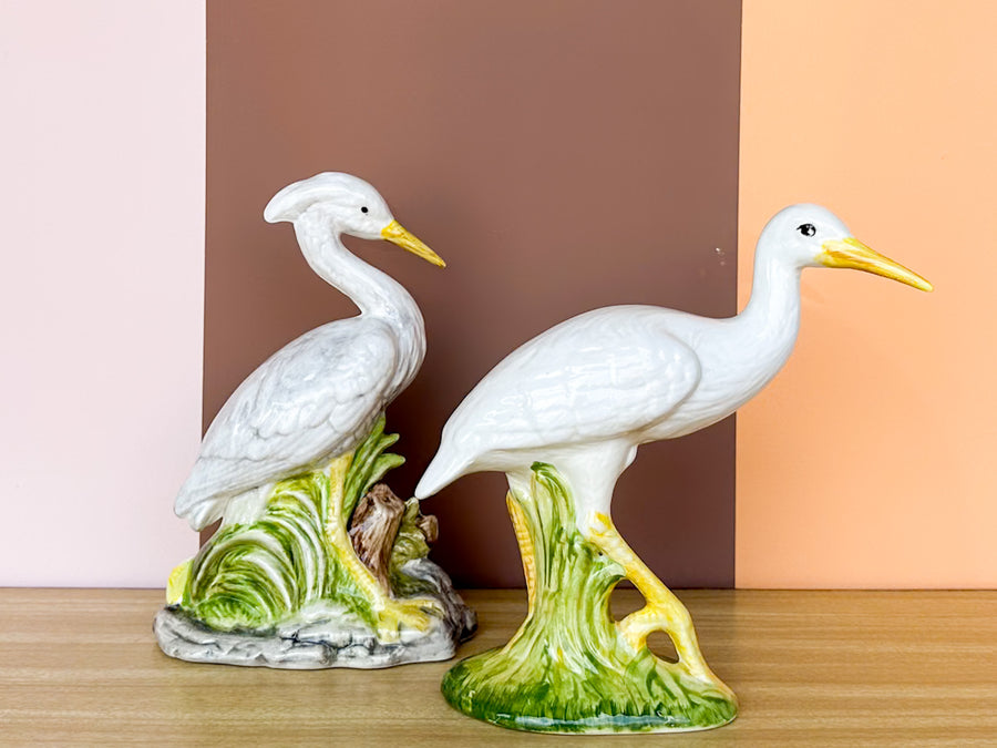 Pair of Old Florida Ceramic Egrets