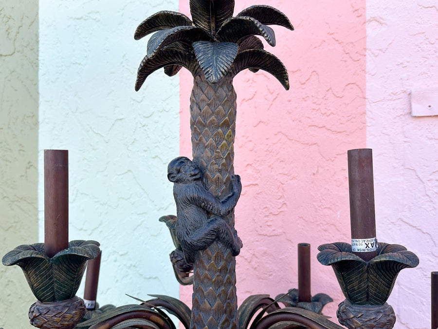 Whimsical Monkey Tole Chandelier