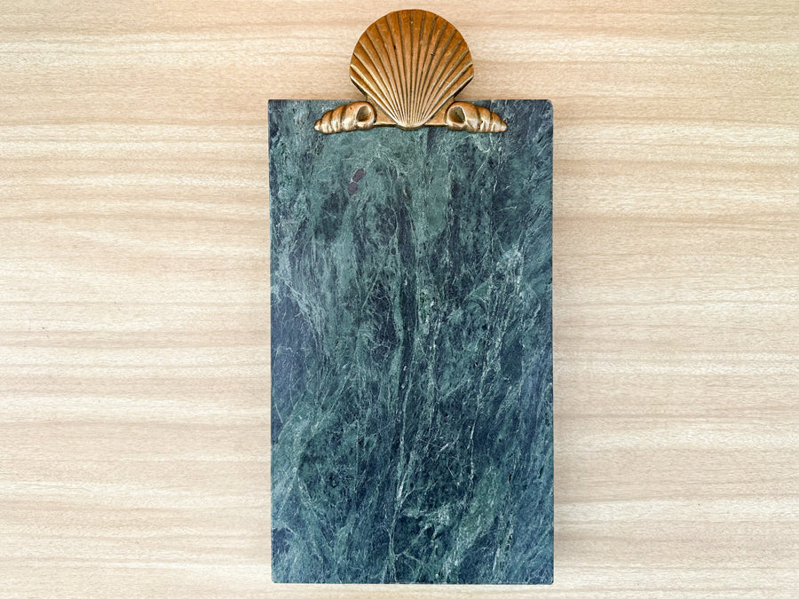 Brass Shell and Marble Cheese Board
