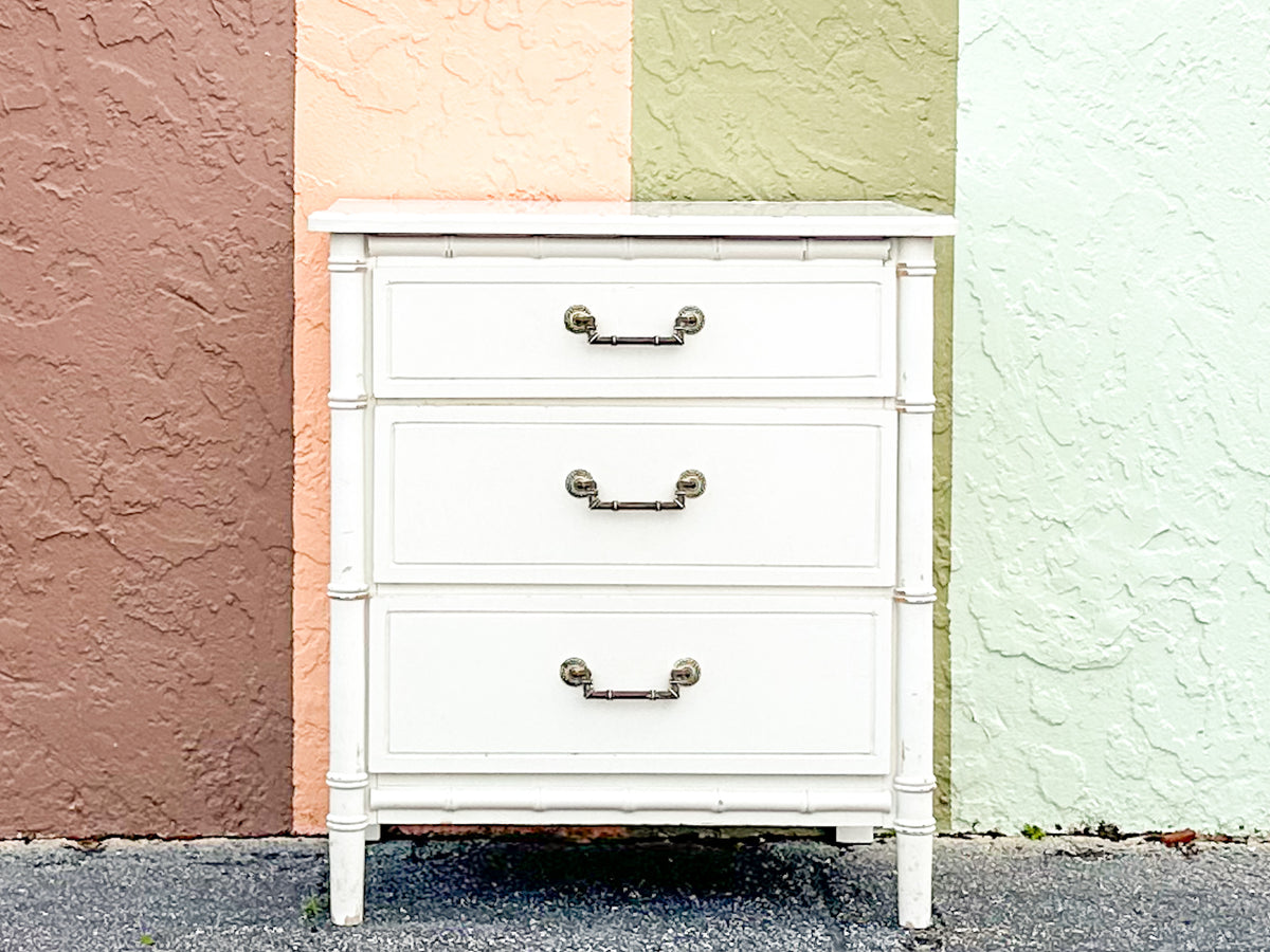 Oversized Faux Bamboo Nightstand