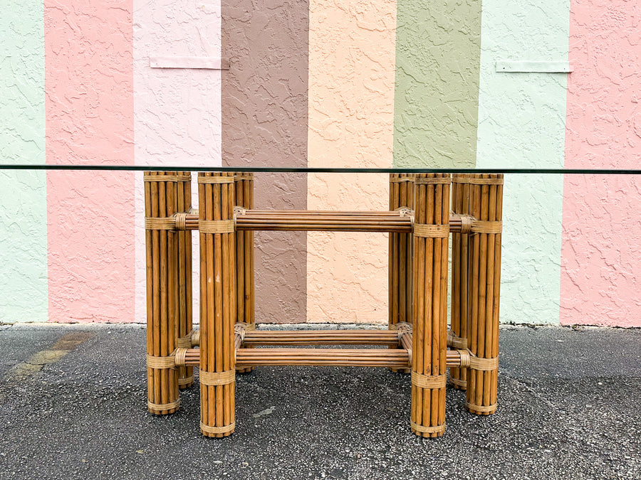 McGuire Style Rattan Dining Table