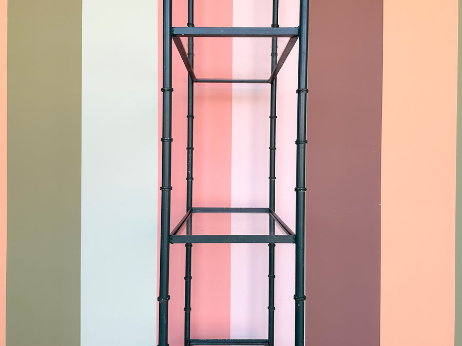 Faux Bamboo Metal Etagere