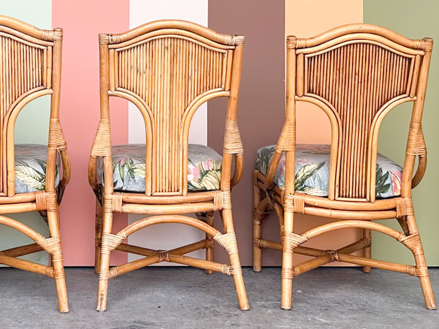 Set of Four Island Style Rattan Dining Chairs